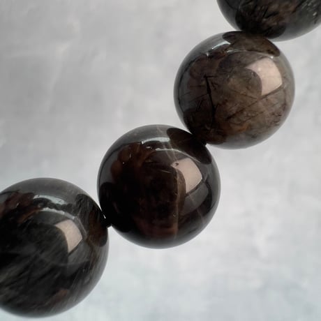 【ガネッシュヒマール産】アクチノライトイン天然ヒマラヤ水晶ブレスレット⑥/Ganesh Himal Actinorite in Himalayan Quartz Bracelet