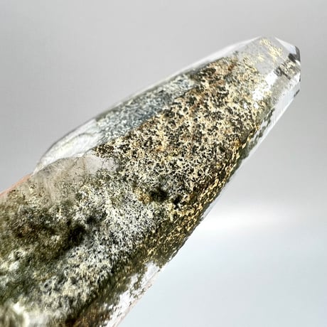 【ガネッシュヒマール産】クローライト&アクチノライトイン天然ヒマラヤ水晶ポイント/Ganesh Himal  Chlorite&Actinorite in Himalayan Quartz Point