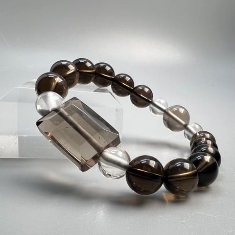 【ガウリシャンカール産】天然ヒマラヤスモーキークォーツ デザインブレスレット/Gaurishankar SmokyQuartz Design Bracelet