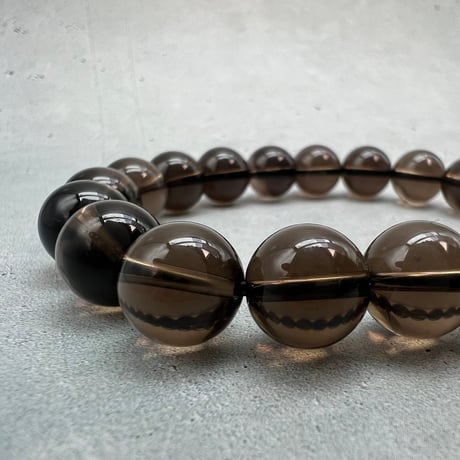 ハイクオリティ【ガウリシャンカール産】天然ヒマラヤスモーキークォーツブレスレット(10mm内径17cm)/Gaurishankar Himalayan Smoky Quartz Bracelet
