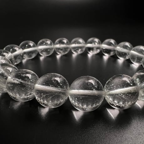 【アンナプルナ産】"手磨き加工"天然ヒマラヤ水晶ブレスレット①10mm内径17cm/Annapurna Himalayan Quartz  Bracelet