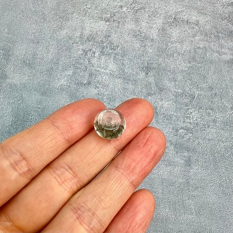【ガネッシュヒマール産】アクチノライトイン天然ヒマラヤ水晶 タイヤ型ビーズ⑦/Ganesh Himal Actinolite in Himalayan Quartz Tire beads