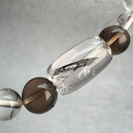 【デザインブレスレット】ガネッシュヒマール×ガウリシャンカール天然ヒマラヤ水晶/Ganesh Himal×GauriShankar Himalayan Quartz Design Bracelet