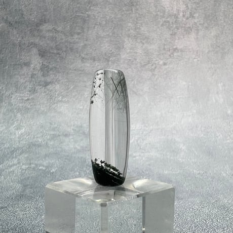 【ガネッシュヒマール産】アクチノライト&クローライトイン天然ヒマラヤ水晶 樽型ビーズ⑫/Ganesh Himal Actinolite&Chlorite in barrel beads