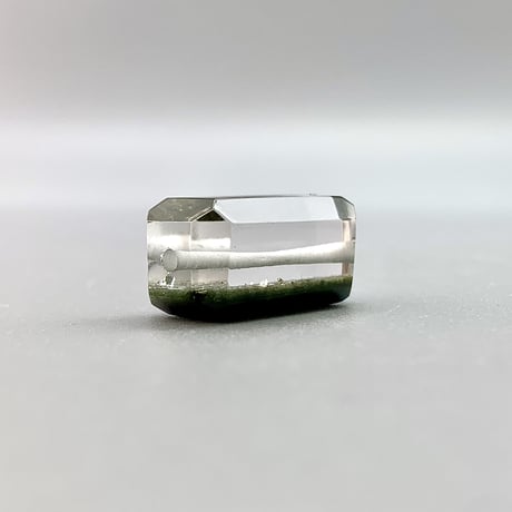 Mt.Fuji浄化🗻 【ガネッシュヒマール産】クローライトインヒマラヤ水晶"手磨き加工"スクエアビーズ2P1⃣/Ganesh Himal Chlorite  in Himalayan Quartz