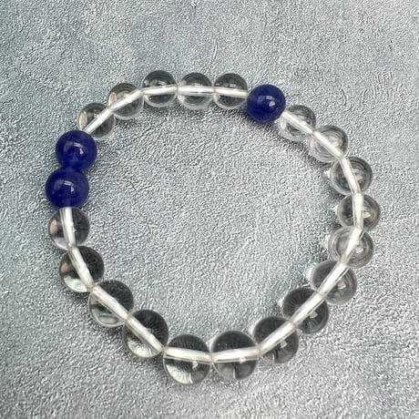 【デザインブレスレット】ガネッシュヒマール産ヒマラヤ水晶×タンザナイトデザインブレスレット②/Ganesh Himal Himalayan Quartz+Tanzanite