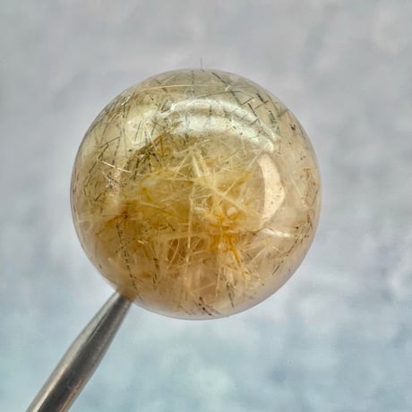 【ガネッシュヒマール産】アクチノライトイン天然ヒマラヤ水晶ビーズ④/Ganesh Himal Actinolite in Himalayan Quartz beads