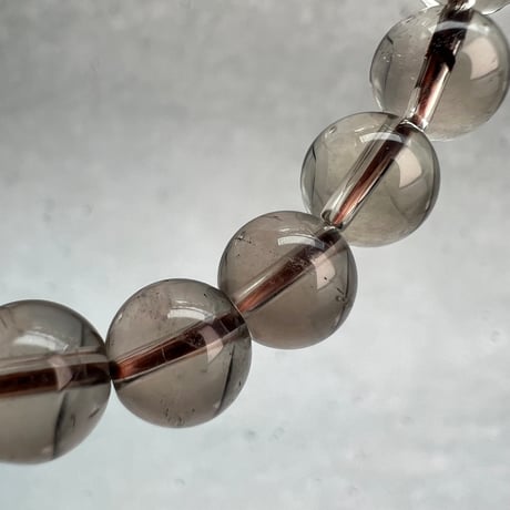 【ガウリシャンカール産】"手磨き加工"天然ヒマラヤスモーキークォーツブレスレット8m内径17/Gaurishankar Himalayan Smoky Quartz Bracelet