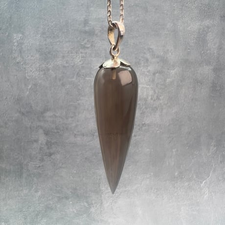 【ガウリシャンカール産】天然ヒマラヤスモーキークォーツ"手磨き加工"ペンダント/ペンデュラム/Gauri Shankar Himalayan Smoky Quartz pendant Pendulum