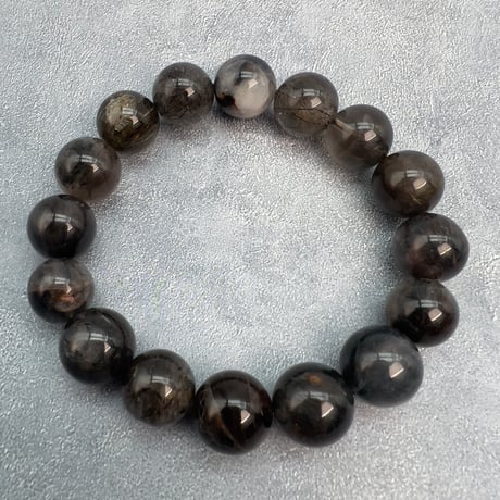【ガネッシュヒマール産】アクチノライトイン天然ヒマラヤ水晶ブレスレット⑥/Ganesh Himal Actinorite in Himalayan Quartz Bracelet