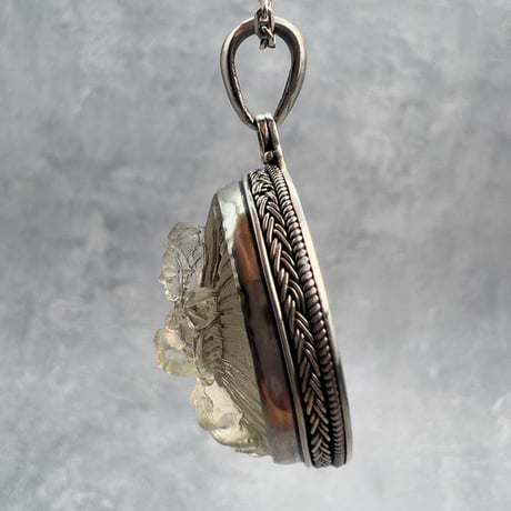 【ガウリシャンカール産】天然ヒマラヤスモーキークォーツ"グリーンターラ様"ペンダントトップ①/Gaurishankar Himalayan Smoky Quartz "Green Tara"