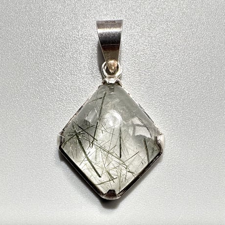 【ガネッシュヒマール産】アクチノライトイン天然ヒマラヤ水晶シルバー925ペンダントトップ② / Ganesh Himal Actinolite in Himalayan Quartz