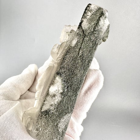 【ガネッシュヒマール産】クローライトイン天然ヒマラヤ水晶"スタンディングターラ"仏像/Ganesh himal Chlorite in himalayan quartz "Standing Tara"