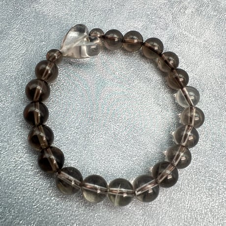 【ガウリシャンカール産】天然ヒマラヤスモーキークォーツ"ハート"デザインブレスレット①/GauriShankar Himalayan Smoky Quartz "Heart" Bracelet