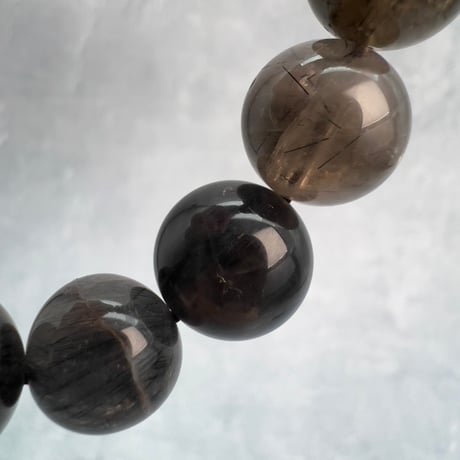 【ガネッシュヒマール産】アクチノライトイン天然ヒマラヤ水晶ブレスレット⑥/Ganesh Himal Actinorite in Himalayan Quartz Bracelet