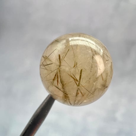 【ガネッシュヒマール産】アクチノライトイン天然ヒマラヤ水晶ビーズ⑬/Ganesh Himal Actinolite in Himalayan Quartz beads