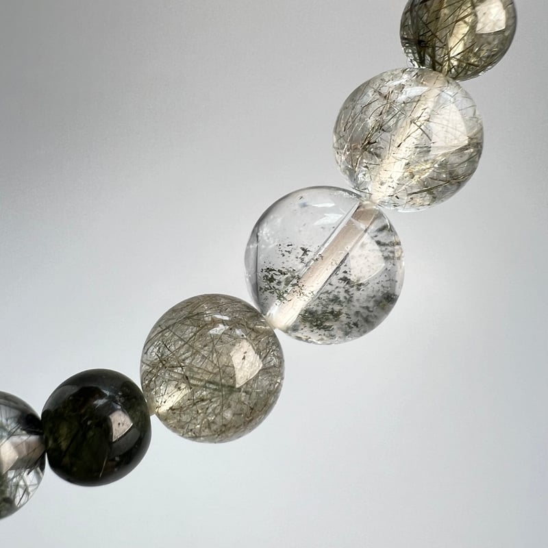 ガネッシュヒマール ラパ産 アクチノライトインクオーツリング 7〜8号