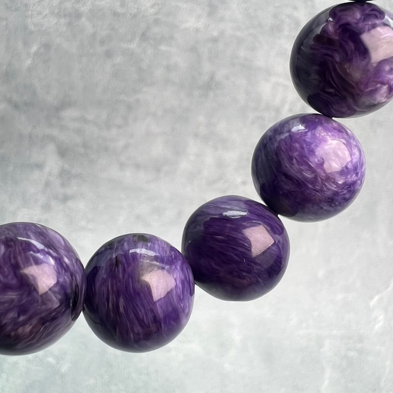 チャロアイトブレスレット14mm内径17cm/Charoite Bracelet | 【RUN