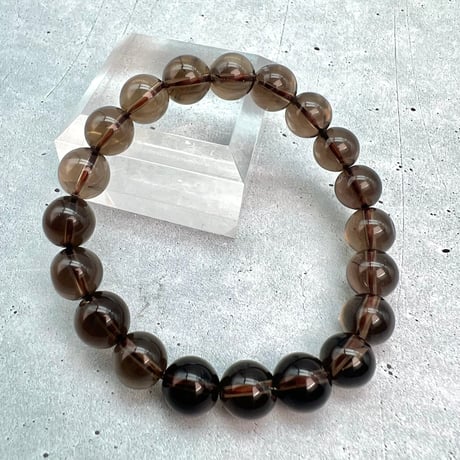 【ガウリシャンカール産】天然ヒマラヤスモーキークォーツブレスレット9mm内径16/Gaurishankar Himalayan Smoky Quartz Bracelet