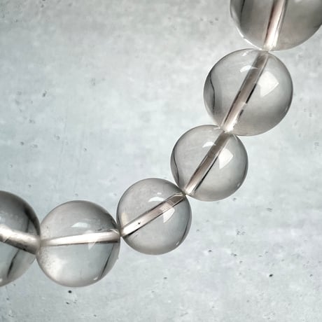 【カイラス産】"手磨き"天然ヒマラヤ水晶ブレスレット12mm内径16cm/Kailash Himalayan Quartz Bracelet