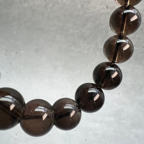 ハイクオリティ【ガウリシャンカール産】天然ヒマラヤスモーキークォーツブレスレット(10mm内径17cm)/Gaurishankar Himalayan Smoky Quartz Bracelet