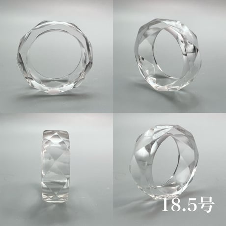 【ガネッシュヒマール産】天然ヒマラヤ水晶ファセットリング(16号〜19.5号) /Ganesh Himal Himalayan Quartz Facet Ring