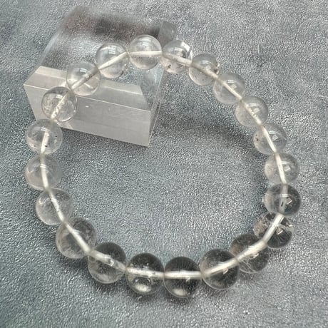 【ガネッシュヒマール産】天然ヒマラヤ水晶ブレスレット9.6~10.3mm内径17.5cm/Ganesh Himal Himalayan Quartz Bracelet