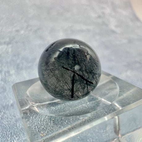 【ガネッシュヒマール産】アクチノライトイン天然ヒマラヤ水晶ビーズ⑦/Ganesh Himal Actinolite in Himalayan Quartz beads