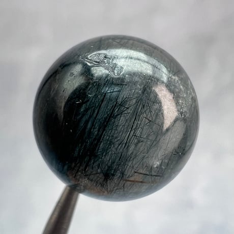 【ガネッシュヒマール産】アクチノライトイン天然ヒマラヤ水晶ビーズ⑦/Ganesh Himal Actinolite in Himalayan Quartz beads