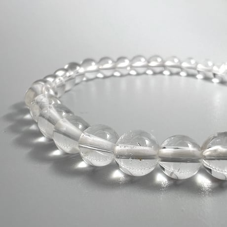 【ハイクオリティー】ガネッシュヒマール産天然ヒマラヤ水晶ブレスレット6mm内径18cm/High Quality Ganesh Himal Himalayan Quartz Bracelet