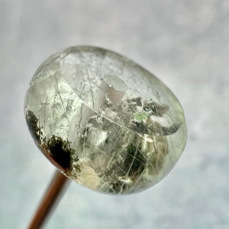 【ガネッシュヒマール産】アクチノライトイン天然ヒマラヤ水晶 タイヤ型ビーズ⑥/Ganesh Himal Actinolite in Himalayan Quartz Tire beads