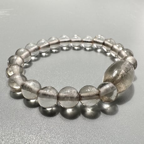 ガウリシャンカール産"手磨き加工"天然ヒマラヤスモーキークォーツデザインブレスレット① 内径14/Gaurishankar Himalayan Smoky Quartz Design Bracelet