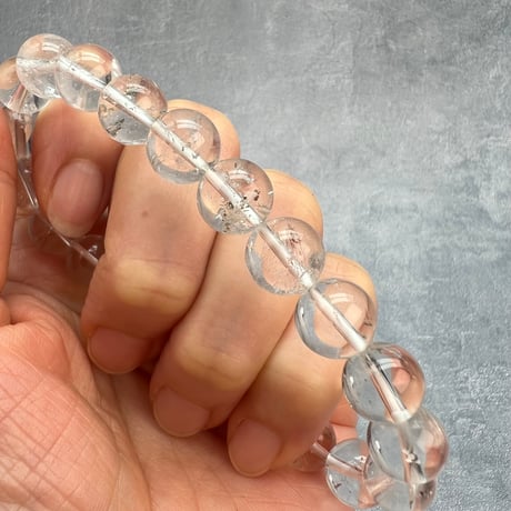 【ガネッシュヒマール産】天然ヒマラヤ水晶ブレスレット10mm内径18.5cm/Ganesh Himal Himalayan Quartz Bracelet