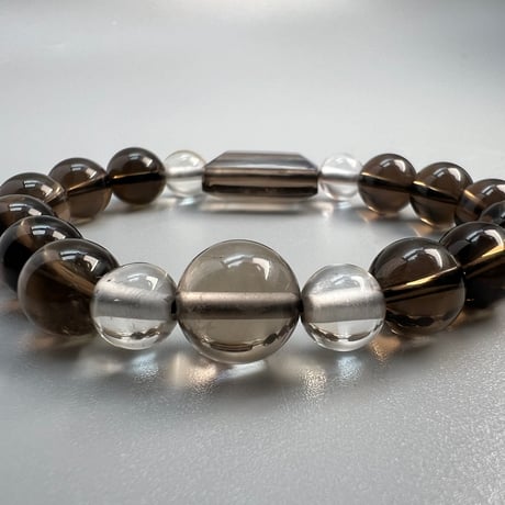 【ガウリシャンカール産】天然ヒマラヤスモーキークォーツ デザインブレスレット/Gaurishankar SmokyQuartz Design Bracelet