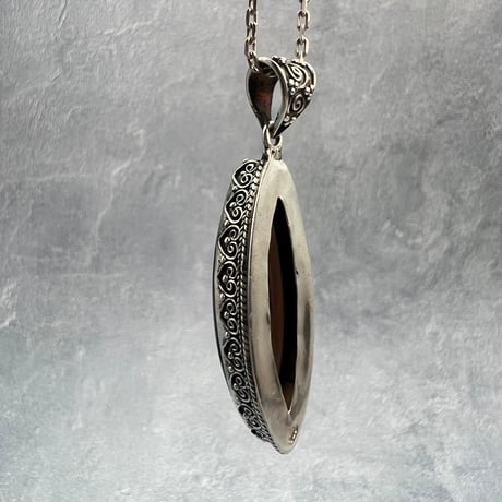【ガウリシャンカール産】天然ヒマラヤスモーキークォーツ シルバー925ペンダントトップ/GauriShankar Smoky Quartz Silver925 Pendant Top