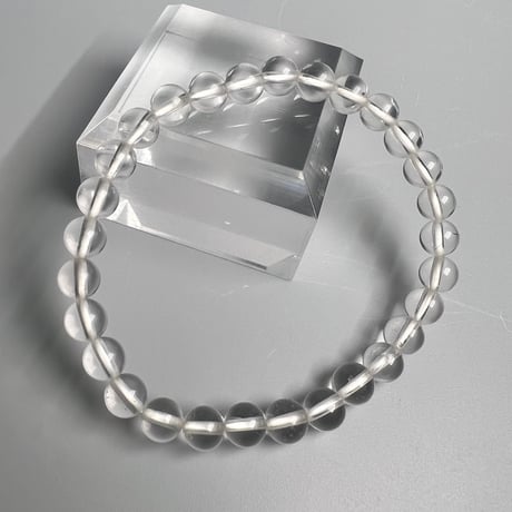 【カイラス産】"手磨き加工"天然ヒマラヤ水晶ブレスレット6mm内径15cm/Kailash Himalayan Quartz Bracelet