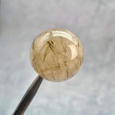 【ガネッシュヒマール産】アクチノライトイン天然ヒマラヤ水晶ビーズ⑬/Ganesh Himal Actinolite in Himalayan Quartz beads
