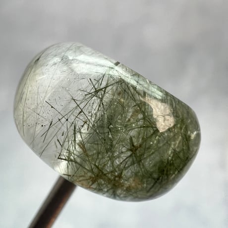 【ガネッシュヒマール産】アクチノライトイン天然ヒマラヤ水晶 タイヤ型ビーズ④iGanesh Himal Actinolite in Himalayan Quartz Tire beads