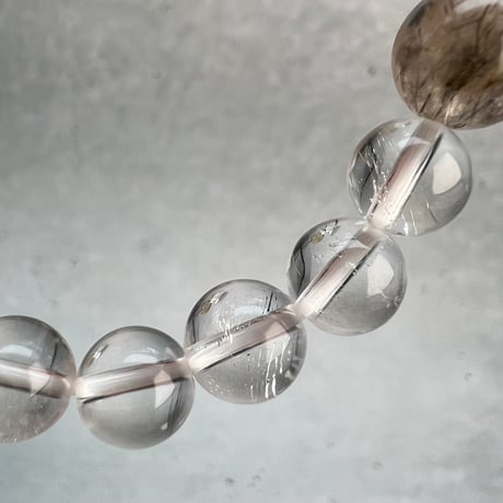 【ガネッシュヒマール産】天然ヒマラヤ水晶"ハート"デザインブレスレット/Ganesh Himal Himalayan Quartz "Heart"Design Bracelet