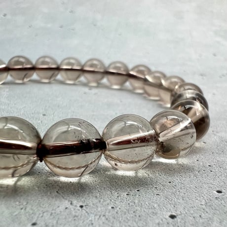 【ガウリシャンカール産】"手磨き加工"天然ヒマラヤスモーキークォーツブレスレット8mm内径16/Gaurishankar Himalayan Smoky Quartz Bracelet
