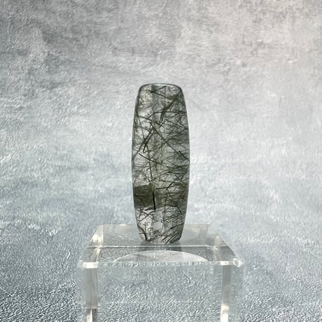 【ガネッシュヒマール産】アクチノライトイン天然ヒマラヤ水晶 樽型ビーズ③/Ganesh Himal Actinolite in Himalayan Quartz barrel beads