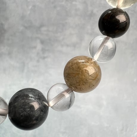【デザインブレスレット】ガネッシュヒマール×カイラス天然ヒマラヤ水晶デザインブレスレット/Ganesh Himal×Kailash Himalayan Quartz Design Bracelet