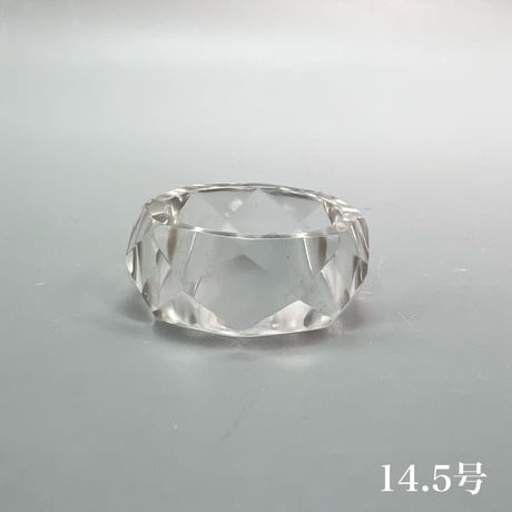 【ガネッシュヒマール産】天然ヒマラヤ水晶ファセットリング(12号〜15.5号) /Ganesh Himal Himalayan Quartz Facet Ring