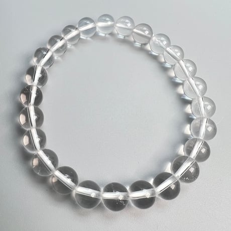 【ハイクオリティー】ガネッシュヒマール産天然ヒマラヤ水晶ブレスレット8mm内径17cm/High Quality Ganesh Himal Himalayan Quartz Bracelet