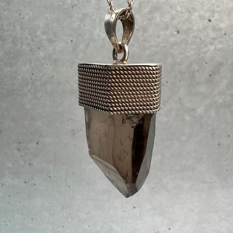 【ガウリシャンカール産】天然ヒマラヤスモーキークォーツ シルバー925ペンダントトップ/GauriShankar Himalayan Smoky Quartz S/V925Pendant Top