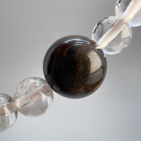 【ガネッシュヒマール産】アクチノライトイン天然ヒマラヤ水晶デザインブレスレット/Ganesh Himal Actinolite in Himalayan Quartz Design Bracelet