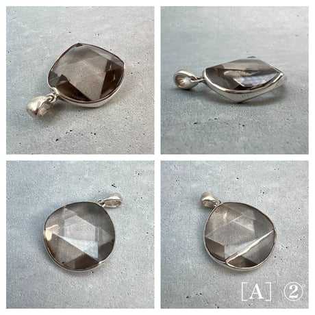 【ガウリシャンカール産】スモーキークォーツ "六芒星" シルバー925ペンダントトップ［A］/Gaurishankar Smorky Quartz Hexagram Pendant