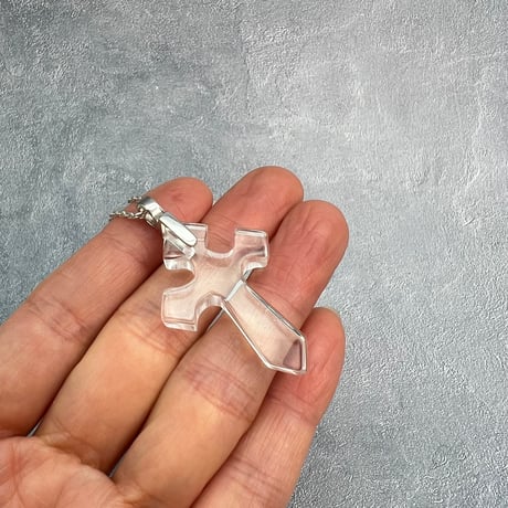 【ガネッシュヒマール産】天然ヒマラヤ水晶クロスペンダントトップ①/Ganesh Himal Himalayan Quartz Cross Pendant Top
