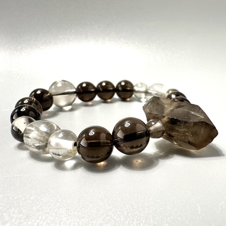 ガウリシャンカール産天然ヒマラヤスモーキークォーツ デザインブレスレット④ Gaurishankar SmokyQuartz Design Bracelet
