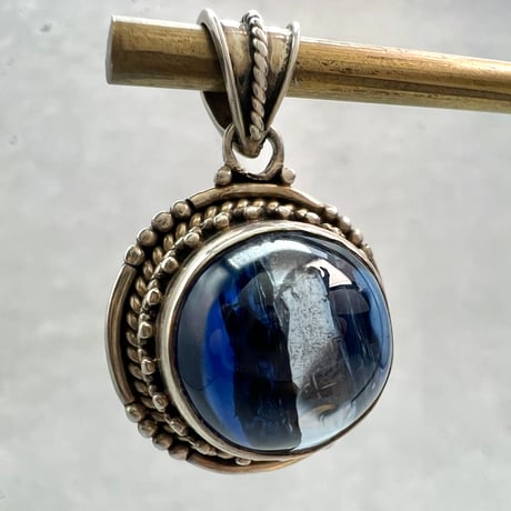 ネパール産天然ヒマラヤカイヤナイトS/V925ペンダントトップ/NEPAL Himalayan Kyanite Pendant Top